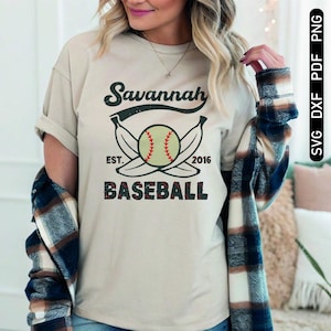 Retro Savannah Baseball Design: Vintage Soft Tee SVG, PNG, PDF (Digital Download