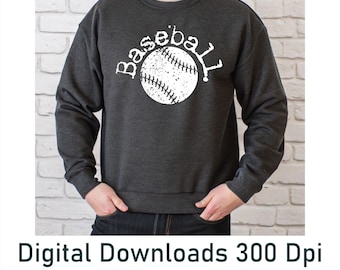 Baseball Typography SVG: Retro Distressed Design (Digital Download)