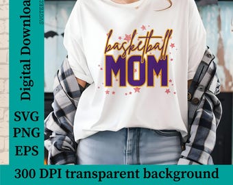 Basketball Mom SVG, PNG, EPS Files for Shirt, Decal (Digital Download)
