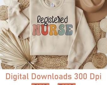 Registered Nurse SVG PNG — RN Medical Clipart for Cricut & Sublimation | Nurse Life (Digital Download)