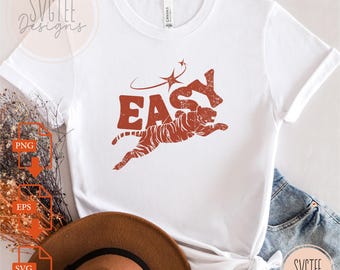 Vintage Easy Tiger SVG: Retro 70s Groovy Design (Digital Download)