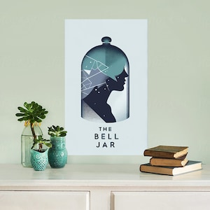 Sylvia Plath 'The Bell Jar' Minimalistischer herunterladbarer Digitaldruck - Klassische Bücher Literarische Kunst