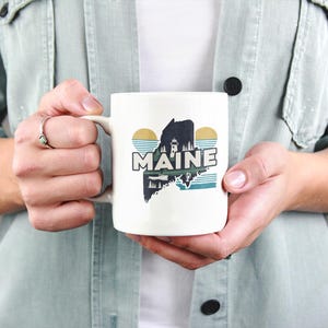 Maine Mug, Maine Ceramic Mug 11 oz, Souvenir mug from Maine