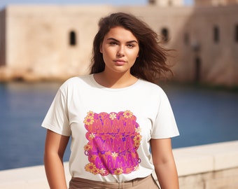Maglietta per mamma, Camicia per mamma, Camicia per mamma, Camicia per mamma, T-shirt per mamma retrò, T-shirt MAMA con stampa multi-floreale, Top MAMA estivi, Regalo per la mamma