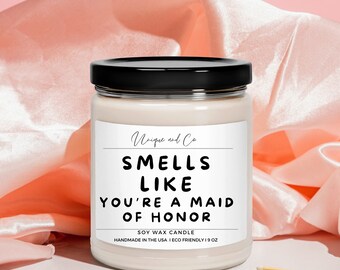 Maid Of Honor Candle MOH Gifts Will You Be My MOH Maid of Honor Gift for Her Best Friend Bachelorette Bridal Party Bridesmaid Funny Gift