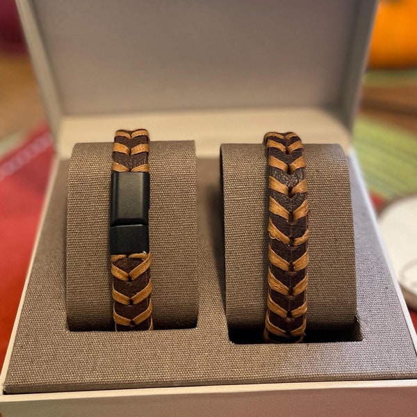 Braided Leather Bracelet – Rustic Handmade Wristband with Magnetic Clasp – Gift for Him or Her – Unisex Fashion Accessory