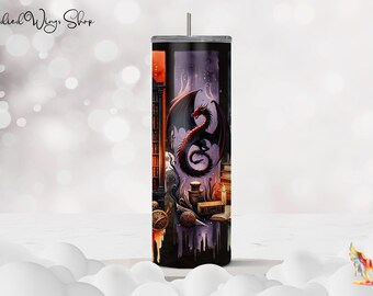 Vaso Bookish de 20 oz, Regalo Romántico para Lectores, Taza Estética Academia Mágica, Vaso de 20 oz, Vaso de Romance Oscuro, Vaso Booktok