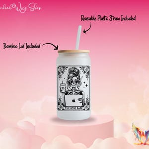 Taza de Vidrio con Carta de Tarot Gótica Taza de Café de Estética Oscura Taza Mística Gótica Vaso de Tarot Único Taza Gótica de Bruja