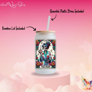 Taza de Vidrio con Carta de Tarot Gótica Taza de Café de Estética Oscura Taza Mística Gótica Vaso de Tarot Único Taza Gótica de Bruja