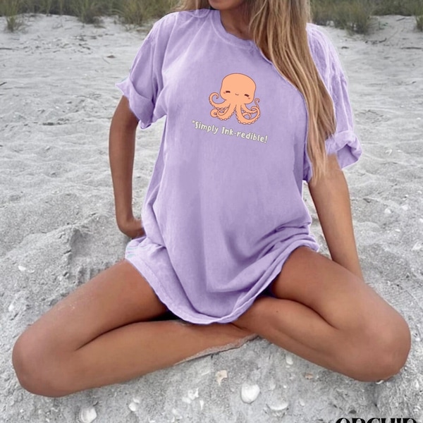 Octopus Shirt Ocean Inspired Style Animal Pun Comfortcolors Tshirt Beachy Shirts Oversised Tee Squid Summer T-shirt Marine life Tshirts Gift