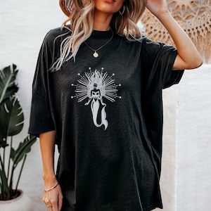 Witchy Celestial Mermaid Shirt Sea Mermaid Tshirt Mermaidcore Celestial Birthday Gift Shirt Mermaid Sirin Shirts Beachy Summer Cool Tee T