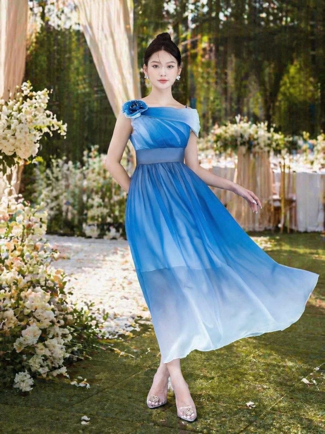 royal blue ombre bridesmaid dress Ombre Royal Blue Simple Spaghetti Straps Prom Dresses, Bridesmaid Dresses, MP370 Musebridals