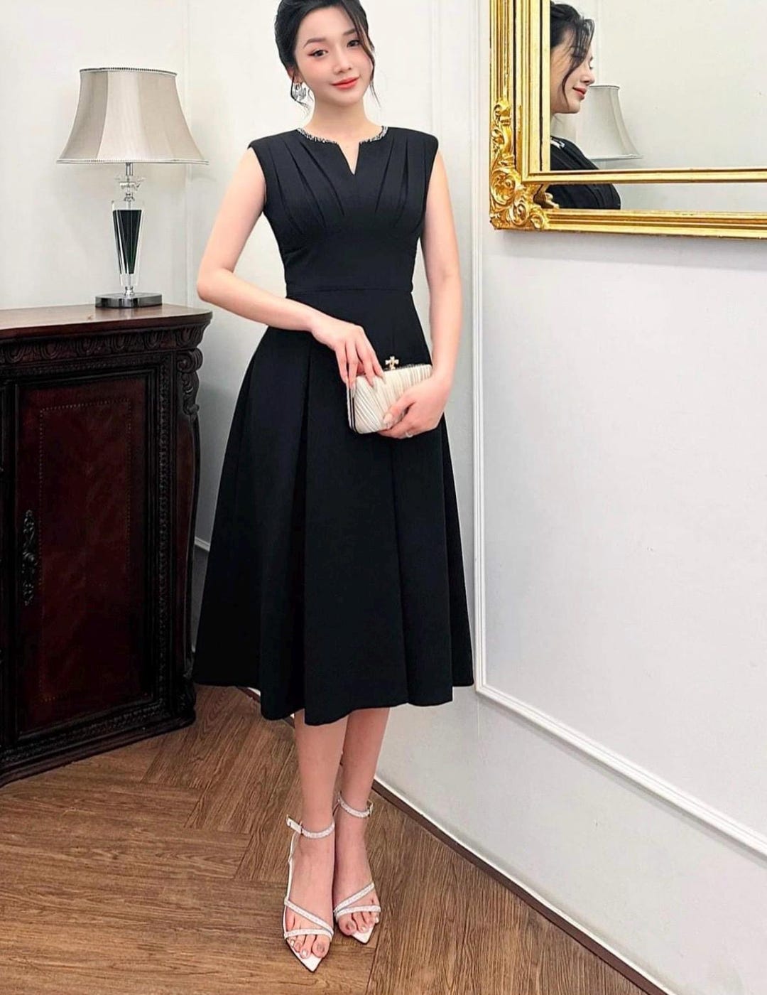 blazer with black dress Amberly – Retrofete Size:46x32 Classic wejanedress Sleeveless Long Turquoise SuFeCo26