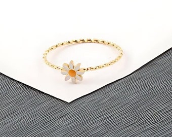 Tiny Daisy Ring | Stainless Steel Ring | Gold Daisy Ring | Dainty Ring | Minimalist Ring | Flower Ring | Tiny Gold Ring | Ring For Women.