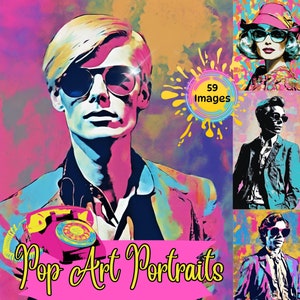 Pop Art Portrait Images, Pop Art Junk Journal, Pop Art Scrapbook, Pop Art Digital Art, Pop Art Graphics, Pop Art Prints, Pop Art Portraits