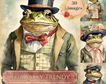 Carnet de voyage Dapper Toad, illustrations de grenouilles à imprimer (téléchargement numérique)