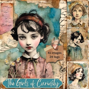 Girls of Curiosity Junk Journal Images, Whimsical Collage Art, Whimsy ...