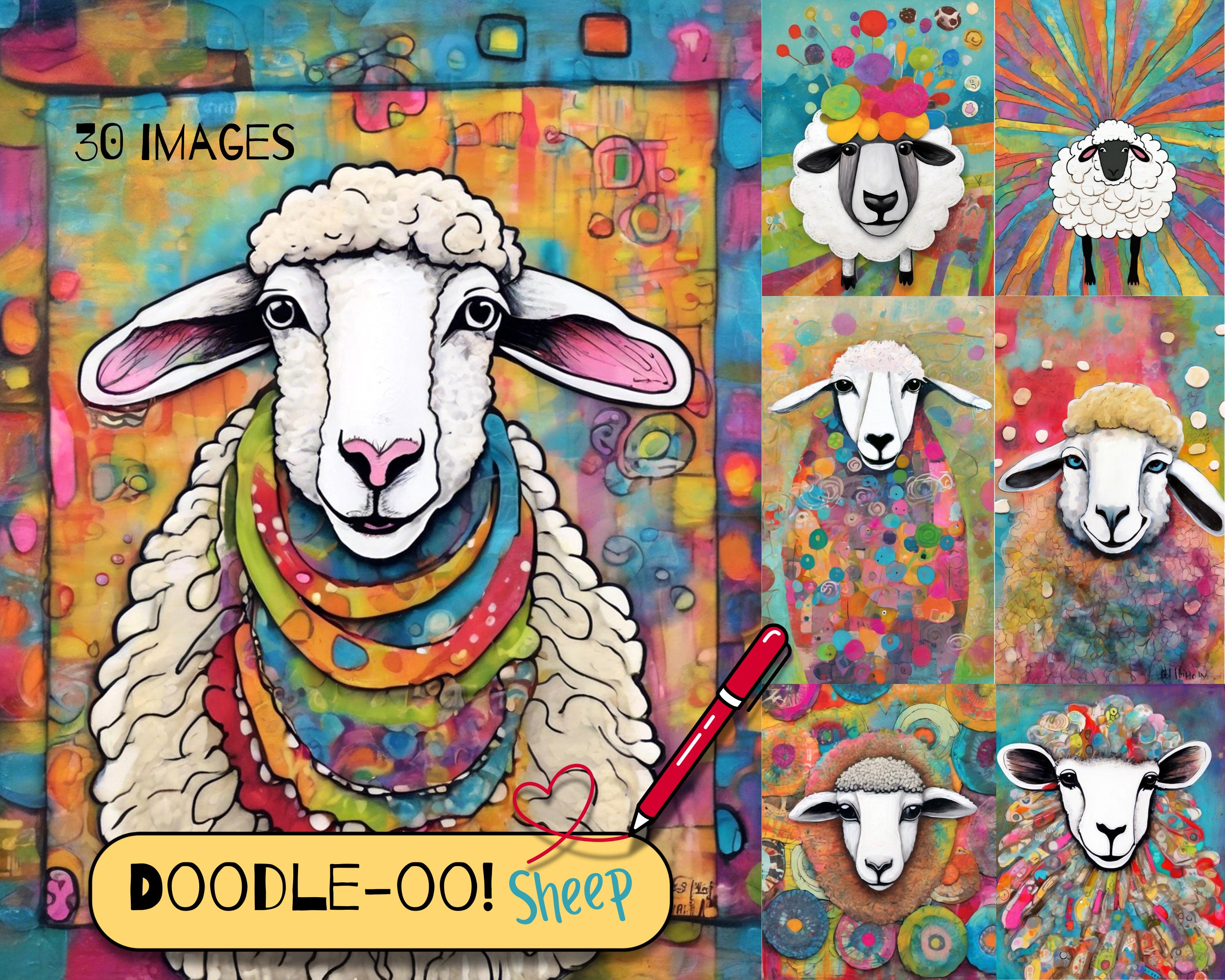 Abstract Doodle Sheep Images, Printable Art (digital Download) - Etsy