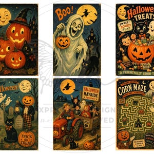 Vintage Halloween Images, Halloween Illustrations, Happy Halloween (Digital Download) image 5