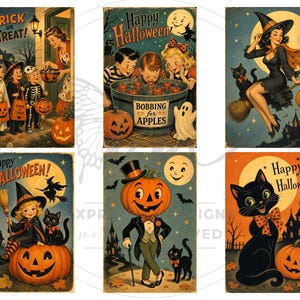 Vintage Halloween Images, Halloween Illustrations, Happy Halloween (Digital Download) image 2