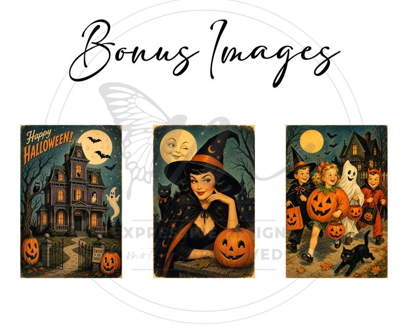 Vintage Halloween Images, Halloween Illustrations, Happy Halloween (Digital Download) image 8