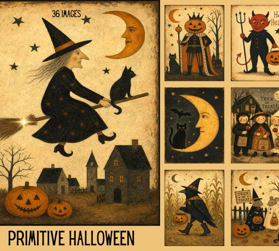 Vintage Halloween Images & Illustrations — Primitive Halloween Ephemera