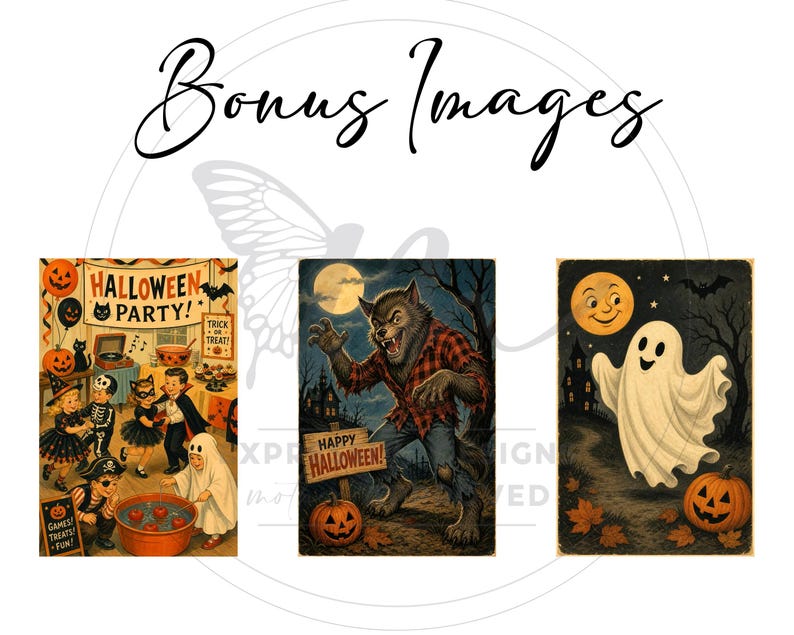 Vintage Halloween Images, Halloween Illustrations, Happy Halloween (Digital Download) image 9