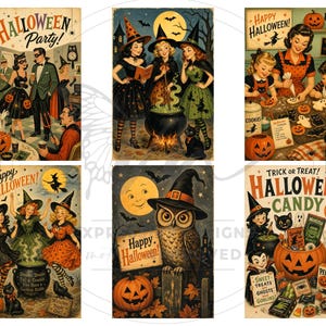 Vintage Halloween Images, Halloween Illustrations, Happy Halloween (Digital Download) image 7