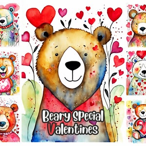 Dia dos Namorados, dia dos namorados de animais, dia dos namorados para crianças, cartões de dia dos namorados, cartões de urso, dia dos namorados de urso - Beary Special Valentines