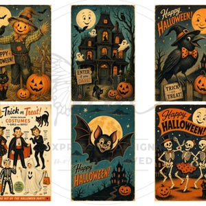 Vintage Halloween Images, Halloween Illustrations, Happy Halloween (Digital Download) image 4