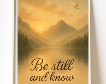 „Sei still und wisse, dass ich Gott bin – Psalm 46,10 | Christliche Bibel Vers Wandkunst | Digitaler Download Schriftdruck | Glaubensbasierte Wohnkultur