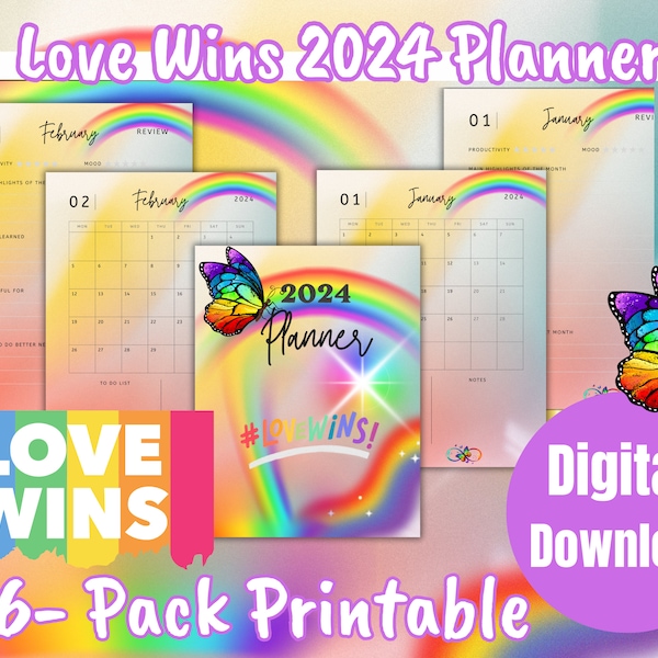 Rainbow Pride Planner for the LGBTQ Community & Supporters!Love Wins!