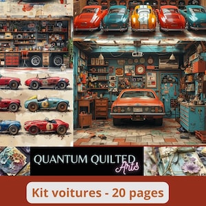 Auto Garage Digitale Scrapbooking Kit - 20 afdrukbare vellen - Automotive Achtergrond, Mechanica, Racing, Junk Journal