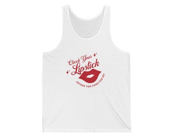 RuPaul's Drag Race Unisex Jersey Tank - Check Your Lipstick Before You Come For Me | RPDR | Gifts | Pride | LGBTQ+