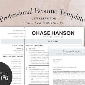 Op de afbeelding: Een professionele cv-sjabloon met een lichtgrijze achtergrond en zwarte tekst. De sjabloon bevat secties voor opleiding, werkervaring, professionele vaardigheden en contactgegevens. De sjabloon bevat ook links naar LinkedIn en een portfolio.