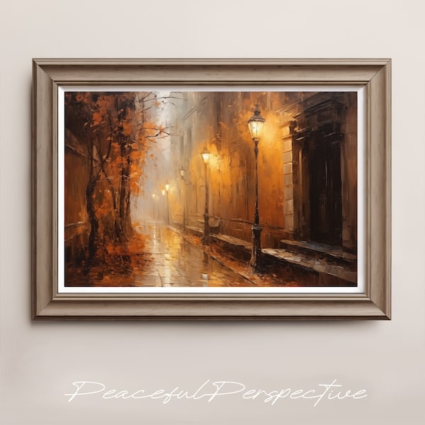 Old University Downloadable Art, Warm evening light, Old Europe Architecture, Impressionism Art, Oil Painting, Digital Print, Colorful Gift