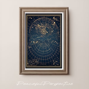 Impressão digital Estrelas no horizonte, download instantâneo do mapa das estrelas, espaço infinito para download, presente para casal, galáxia eterna nebulosa
