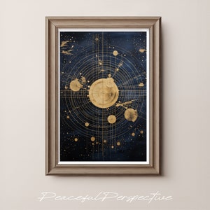 Impresión digital de supernova dorada, Mapa de descarga instantánea de las estrellas, Espacio sin fin descargable, Regalo de pareja, Galaxy Eternal Adventure