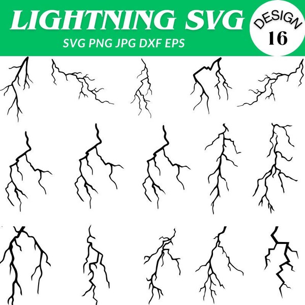 White Lightning Bolt, SVG, PNG, Commercial Use, Digital Cut File, File for Cricut, Transparent Background, Lightning Cut File, Lightning Svg