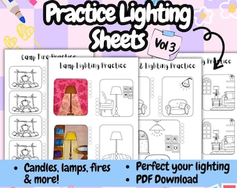 Enhance Your Coloring Skills with Shadow and Light Practice Sheets - Instant Download & Printable, Perfect for Alcohol Markers Techniques