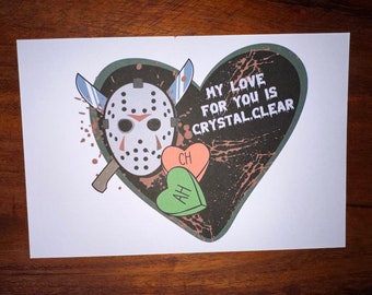 Jason Voorhees Horror Valentine's Postcard