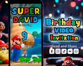 Mario Birthday Video Invitation,Super Mario Birthday Invitation,Mario Bros Birthday Animated Invitation,Mario Bros Kids Video Invitation
