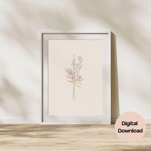 Affiche Minimaliste Bouquet de Fleurs - Ajoutez une touche d’élégance et de douceur à votre intérieur