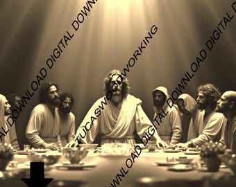 Last Supper Dramatic | Christian Laser Engraving File | Religious Artwork Download | png + jpg