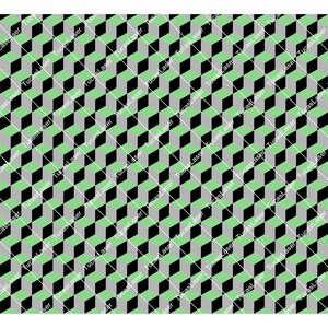 May include: A repeating pattern of black, gray, and green squares that create an optical illusion of cubes. The pattern is seamless and can be used for a variety of design projects.