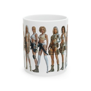 Gamer, 2nd Amendment, Video game style players, Strong women, Ceramic Mug, 11oz
