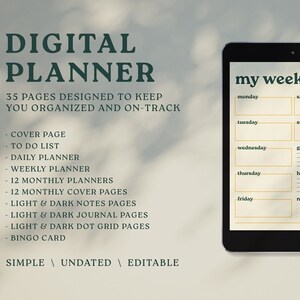 Digital Planner | Daily/Weekly/Monthly/Yearly | Digital/Printable | Instant Download | Ideal for Staying Motivated and Organized