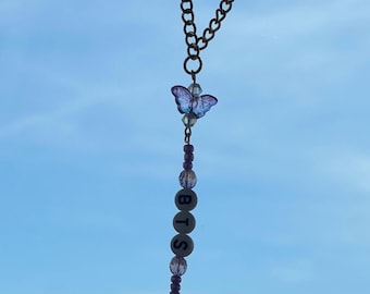 Charm de mariposa morada de BTS para coche