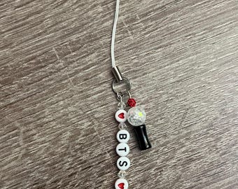 BTS Army Bomb Light Stick Charm | Red, White & Black | Perfect for Phone/Vape/Bag/Keys/Light Stick