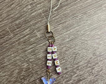 BTS Army Butterfly Charm | Purple, White & Gold | Perfect for Phone/Vape/Bag/Keys/Light Stick